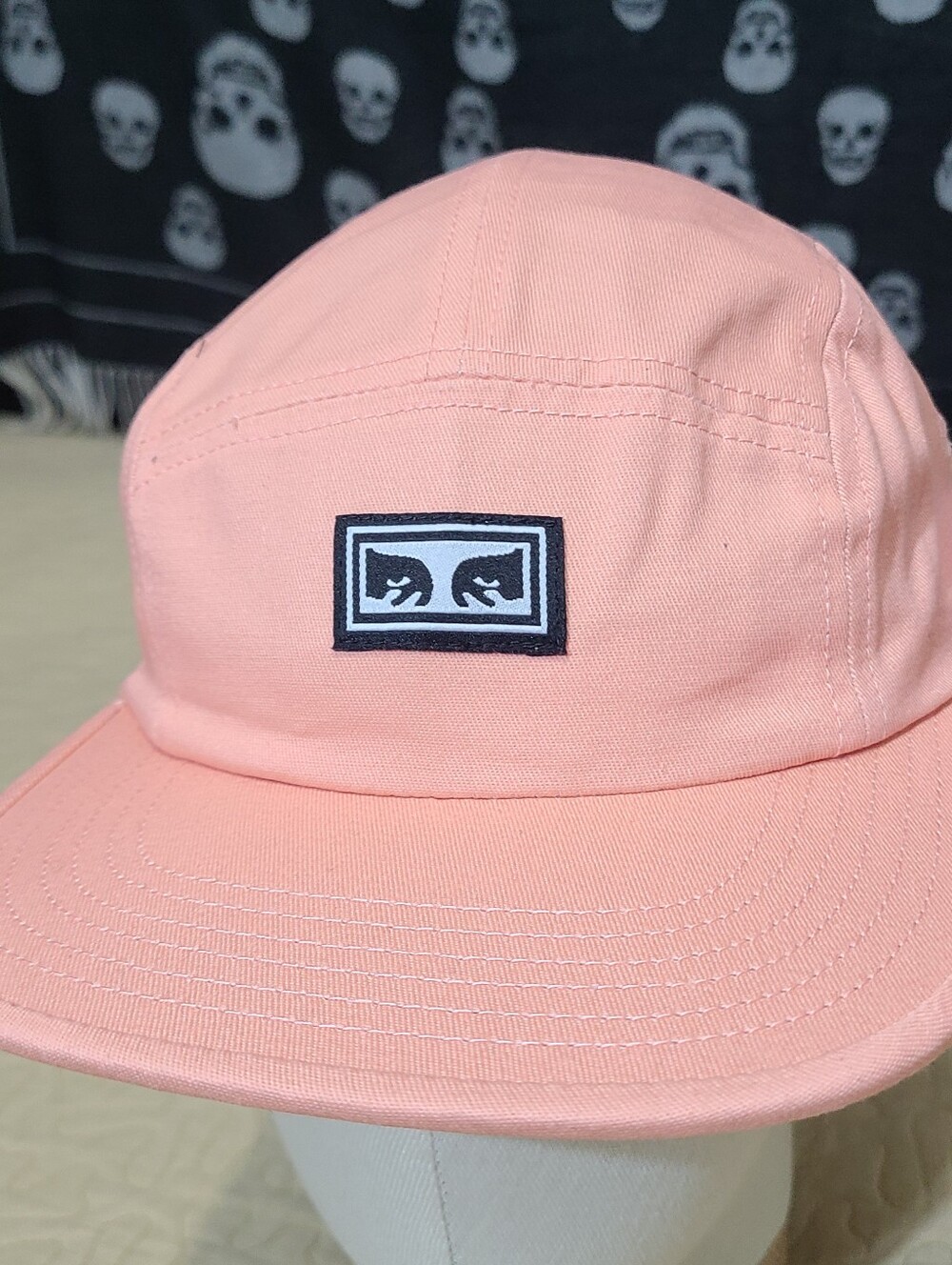 Obey Icon Eyes Logo Camp 5 panel strapback hat